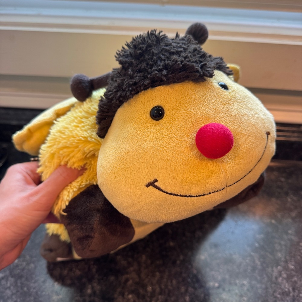 Pillow Pets Buzzy Bumble Bee Plush Yellow Black Stuffed Animal Travel Pillow '10